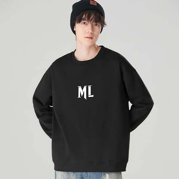 木林森 字母印花休闲落肩宽松圆领套头卫衣 男女同款