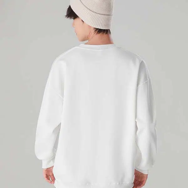 木林森 字母印花休闲落肩宽松圆领套头卫衣 男女同款