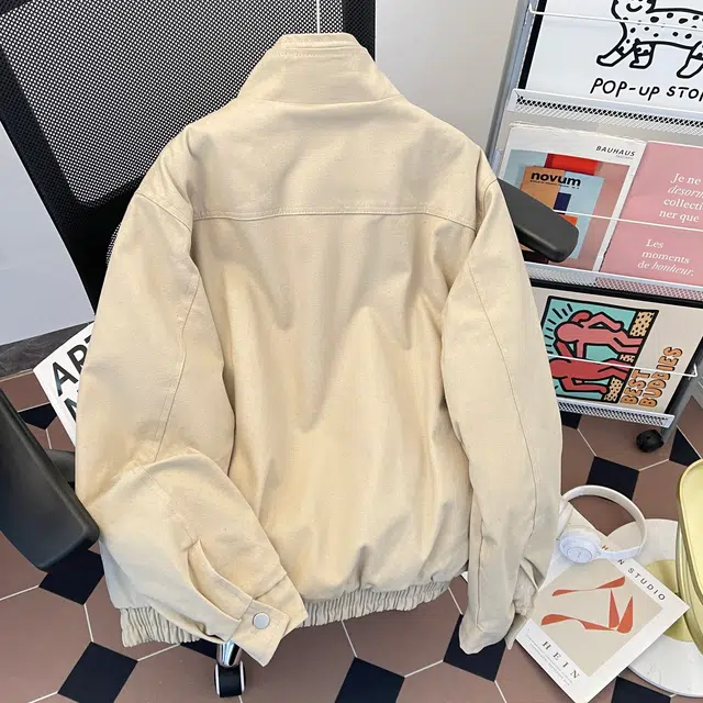 木林森 美式复古工装座山蛇皮蟒纹外套冬季加绒加厚雕飞行员夹克棉服 男女同款