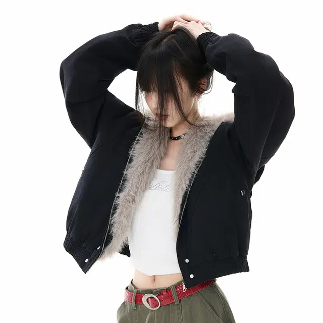 木林森 绒毛柔软舒适美式高街潮牌座山雕休闲宽松设计感连帽毛领痞帅保暖棉服 男女同款