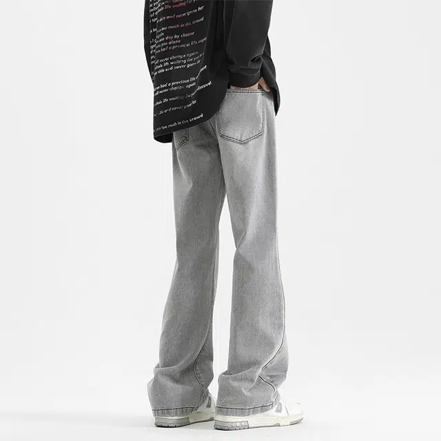 巴塞罗那足球俱乐部 美式复古水洗做旧多风格百搭休闲垂感牛仔裤 男女同款