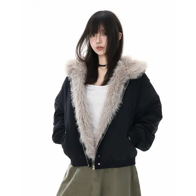 木林森 绒毛柔软舒适美式高街潮牌座山雕休闲宽松设计感连帽毛领痞帅保暖棉服 男女同款