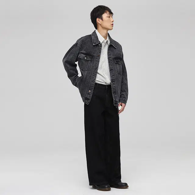 独驰 春秋高街美式经典层次设计工装拼接休闲牛仔外套 男女同款