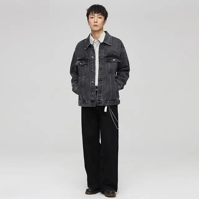 独驰 春秋高街美式经典层次设计工装拼接休闲牛仔外套 男女同款