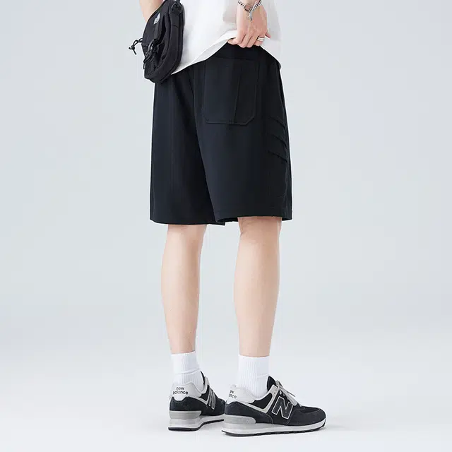 独驰 纯色舒适百搭系带休闲短裤 男女同款