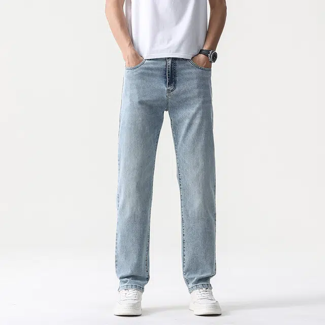 独驰 休闲系列美式复古莱赛尔天丝凉感牛仔裤 男女同款