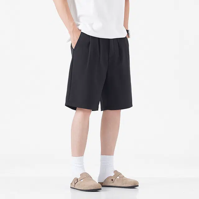 独驰 垂感轻薄阔腿夏季休闲短裤 男女同款
