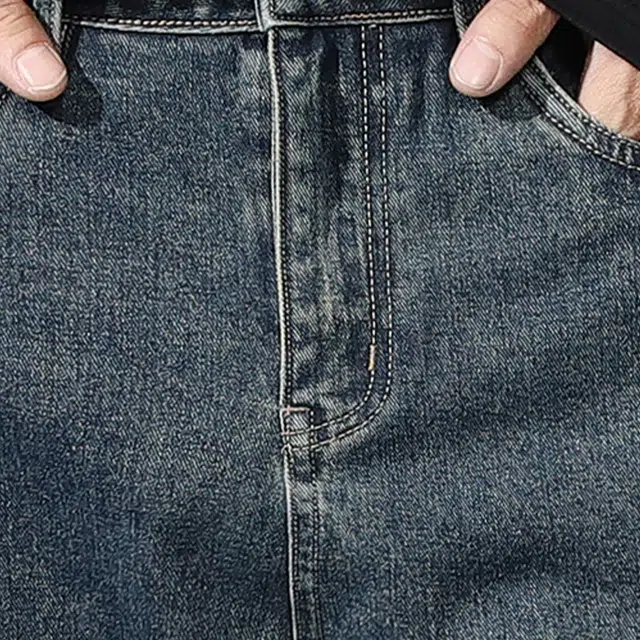 独驰 美式复古潮流休闲宽松阔腿直筒牛仔裤 男女同款