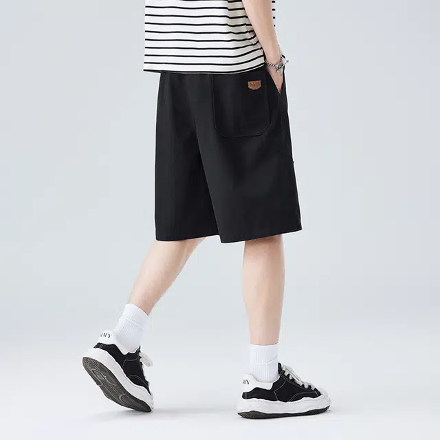 独驰 复古宽松舒适百搭系带休闲短裤 男女同款
