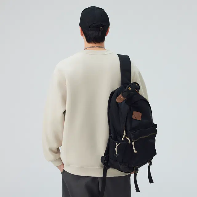 独驰 美式重磅刺绣复古潮流宽松休闲男上衣卫衣 男女同款