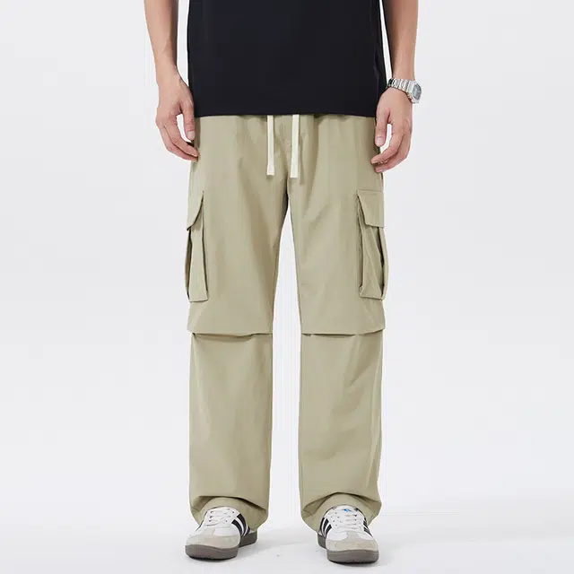 独驰 薄款宽松直筒潮牌工装休闲裤 男女同款