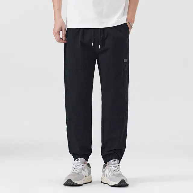 独驰 美式复古夏季港风抽身松紧腰直筒休闲裤 男女同款