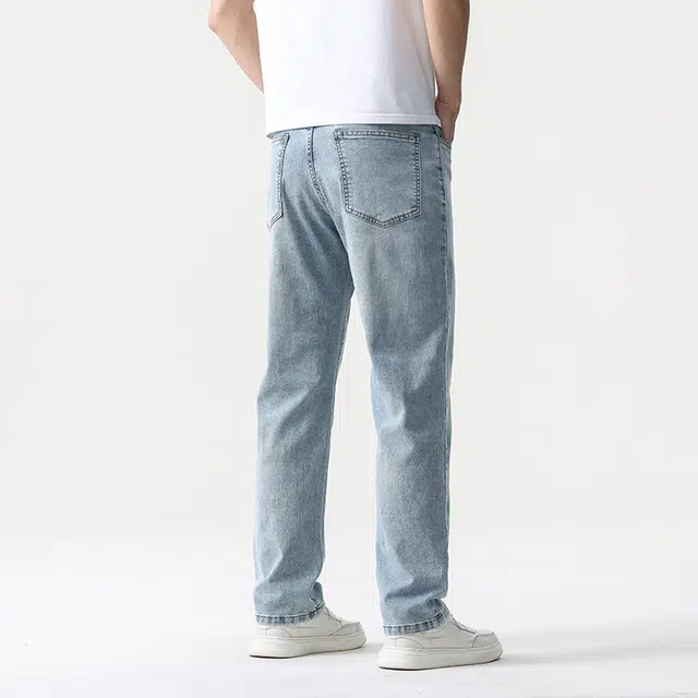 独驰 休闲系列美式复古莱赛尔天丝凉感牛仔裤 男女同款