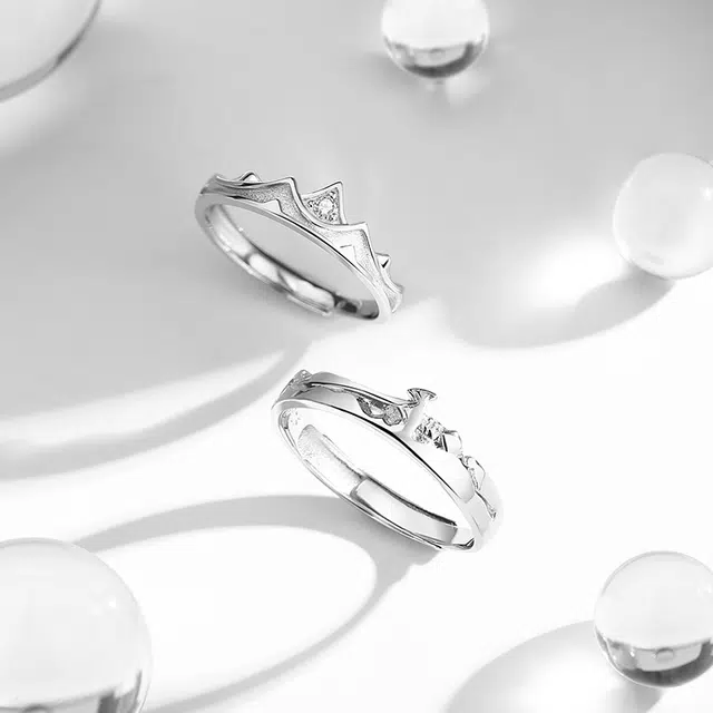 Tonghua Romantic Princess & Knight Couple Rings S925 Silver