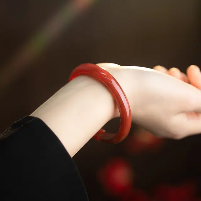 童画 古风新中式汉服国潮镯子 复古民族风 优雅小众设计高级感#好运 玛瑙 手镯 女款