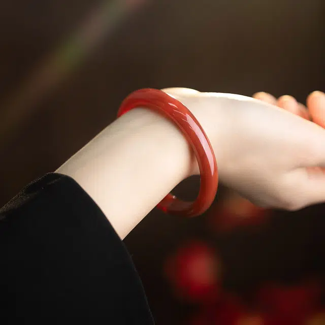 童画 古风新中式汉服国潮镯子 复古民族风 优雅小众设计高级感#好运 玛瑙 手镯 女款