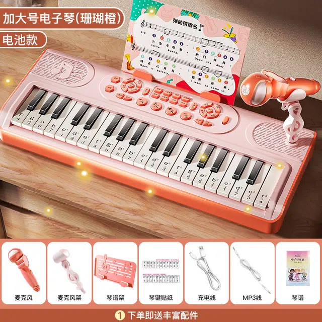 喜迪奇 多功能电子琴带话筒 玩具