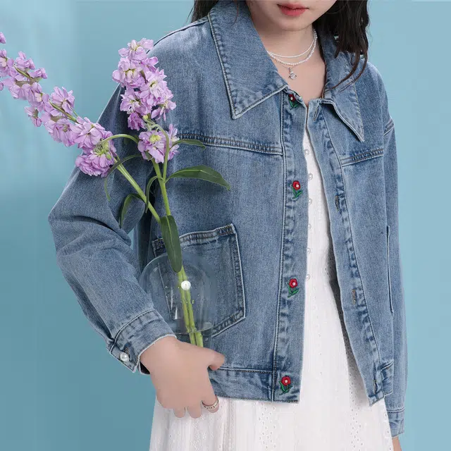 鹿向南 设计感韩版学院风宽松百搭牛仔外套 女款 蓝色