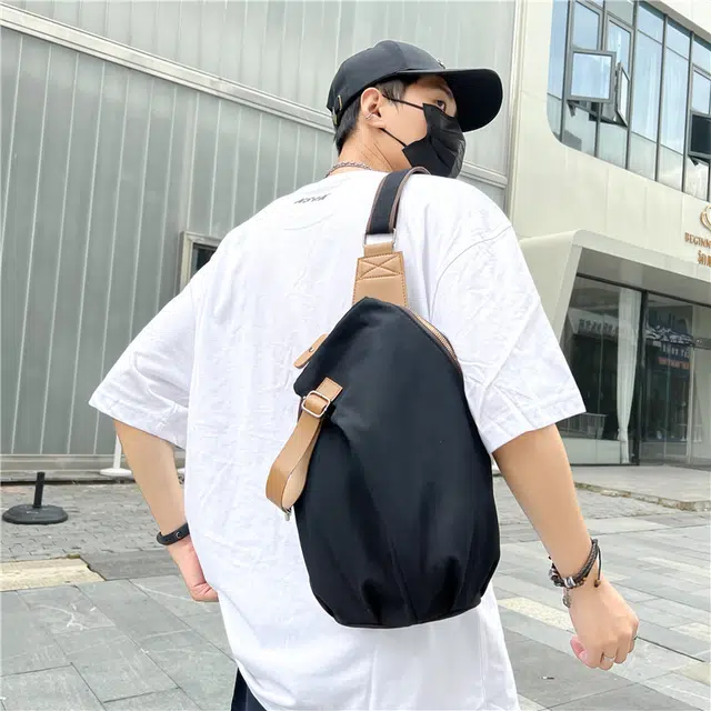 韩版甜美高颜值初高中生大学生上课书包运动格子休闲简约便携日常通勤时尚潮流百搭 牛津纺 胸包单肩斜挎包 男女同款情侣款 多色