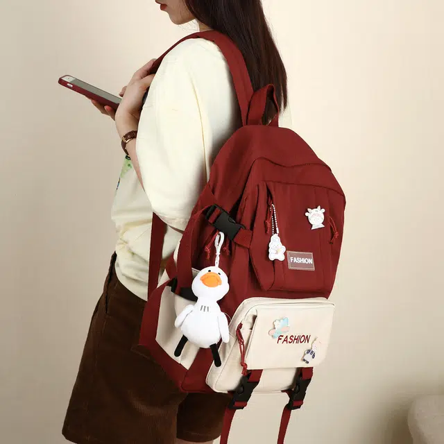 凯文科恩 高中大学生日系初中大容量小学生背包百搭潮牌小众 织物 双肩包书包旅行包男女通用多色