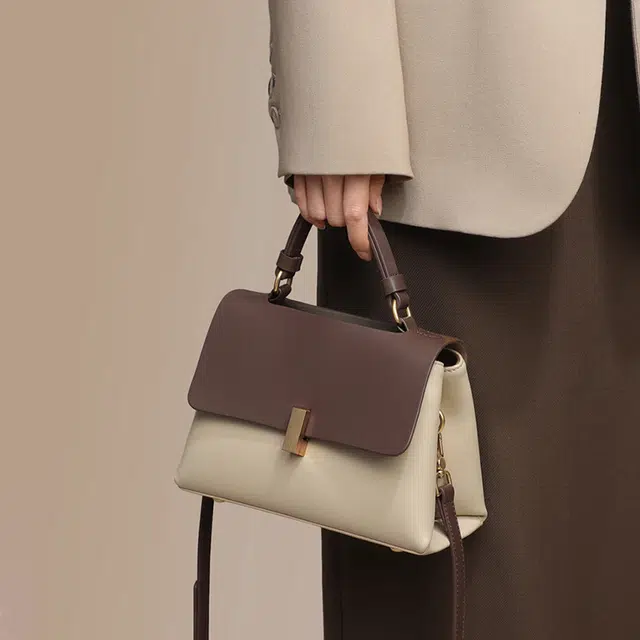 PESASRIE Casual Leather Crossbody Bag