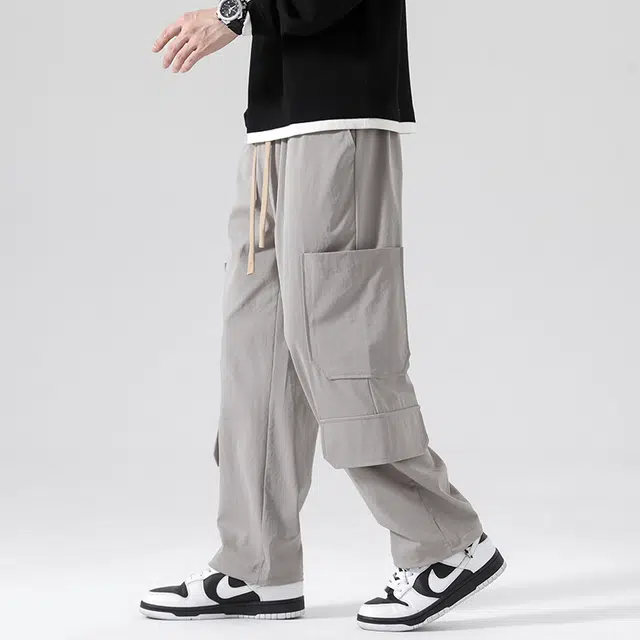 赞仕 日系工装多口袋宽松长裤休闲裤 男女同款