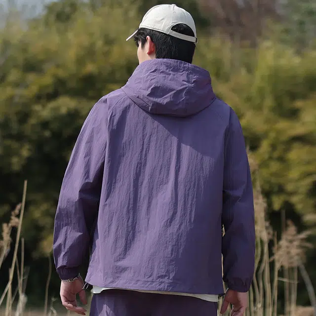 赞仕 轻薄凉感纯色山系户外连帽长袖防晒服 男女同款