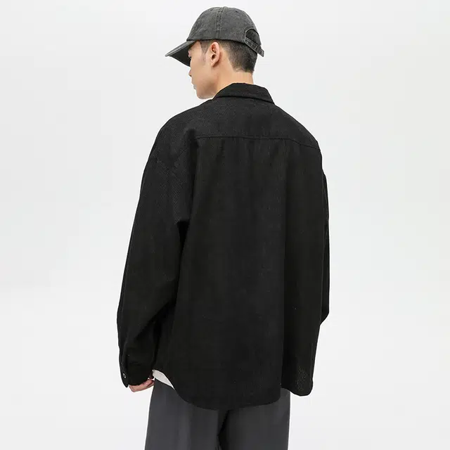 赞仕 日系美式休闲百搭灯芯绒长袖衬衫 男女同款