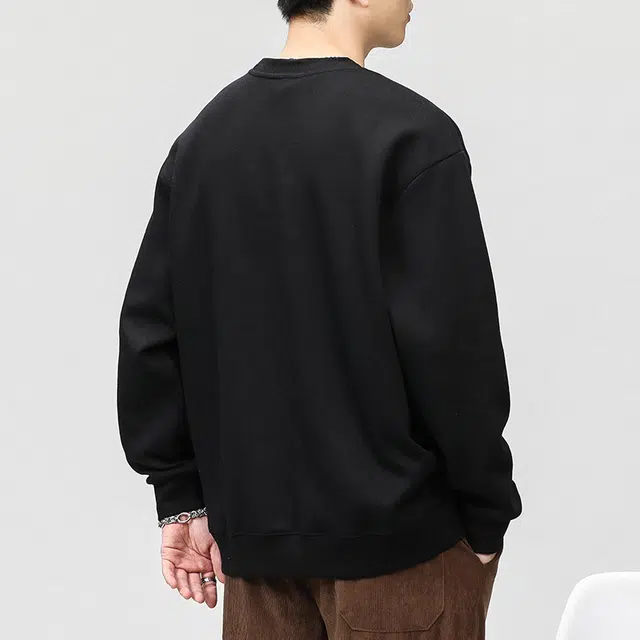 赞仕 美式重磅圆领潮牌打底衫长袖套头上衣休闲卫衣 男女同款