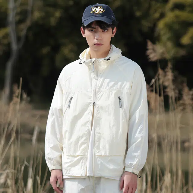 赞仕 轻薄凉感纯色山系户外连帽长袖防晒服 男女同款