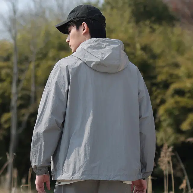 赞仕 轻薄凉感纯色山系户外连帽长袖防晒服 男女同款