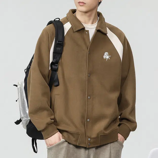 赞仕 美式重磅拼接潮牌宽松卫衣 男女同款