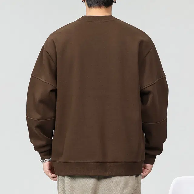 赞仕 美式街头拼接字母圆领套头长袖卫衣 男女同款