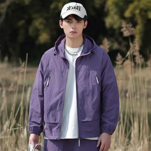 赞仕 轻薄凉感纯色山系户外连帽长袖防晒服 男女同款