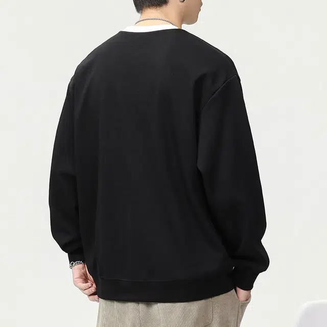 赞仕 美式宽松圆领套头长袖卫衣 男女同款
