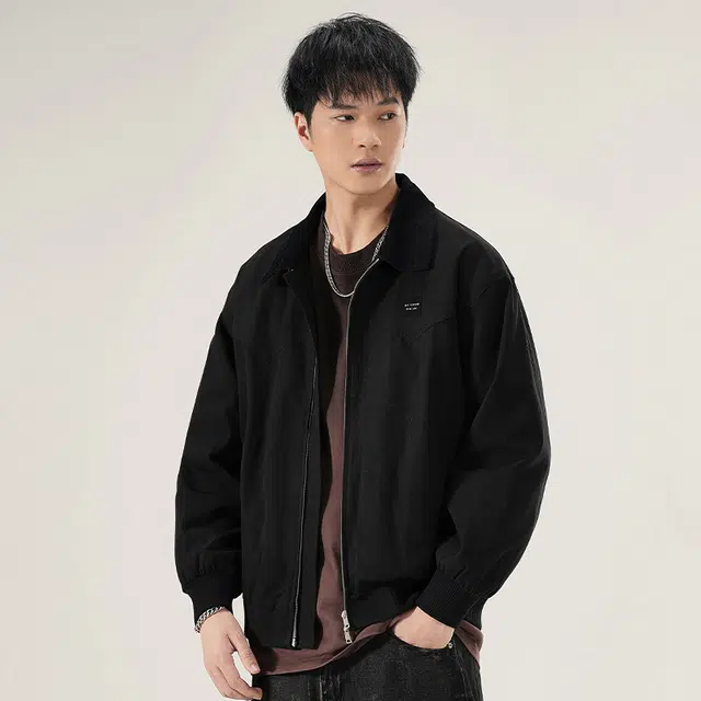 赞仕 格子内衬宽松百搭潮流夹克外套 男款