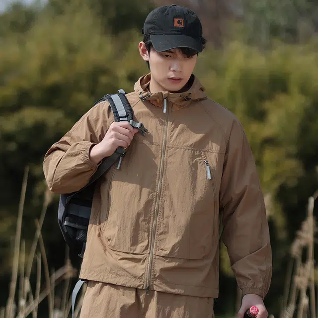 赞仕 轻薄凉感纯色山系户外连帽长袖防晒服 男女同款
