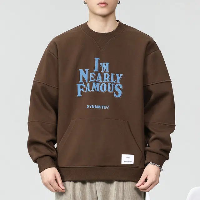 赞仕 美式街头拼接字母圆领套头长袖卫衣 男女同款