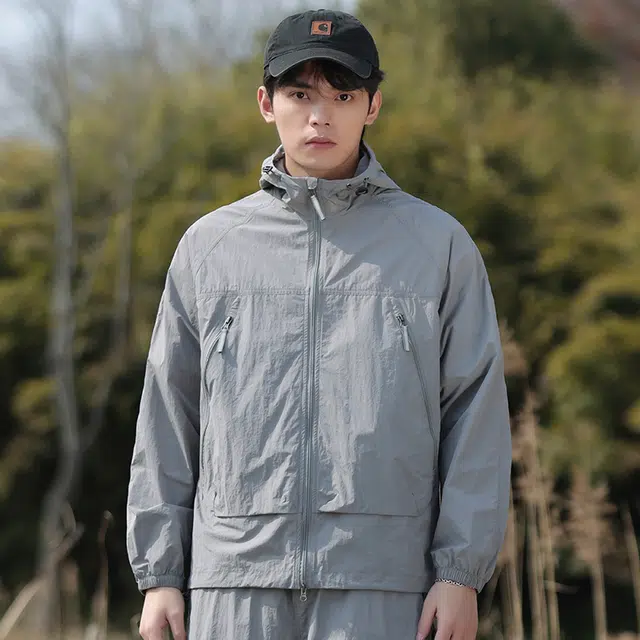 赞仕 轻薄凉感纯色山系户外连帽长袖防晒服 男女同款
