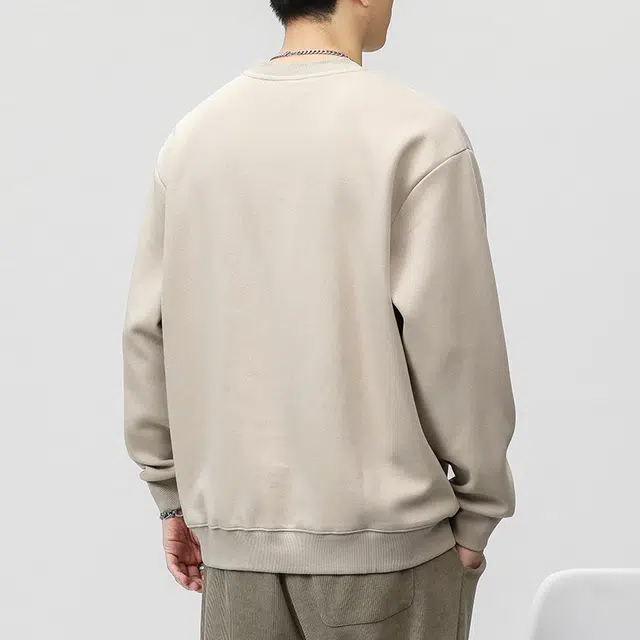 赞仕 美式重磅圆领潮牌打底衫长袖套头上衣休闲卫衣 男女同款