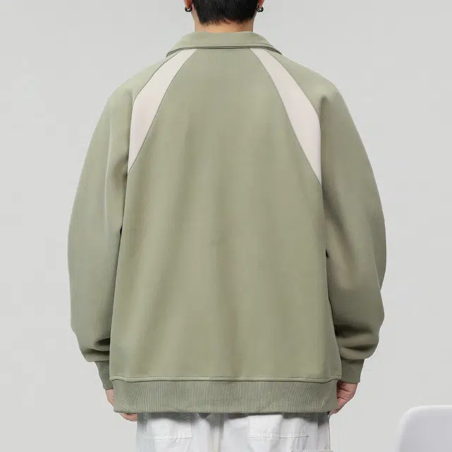 赞仕 美式重磅拼接潮牌宽松卫衣 男女同款