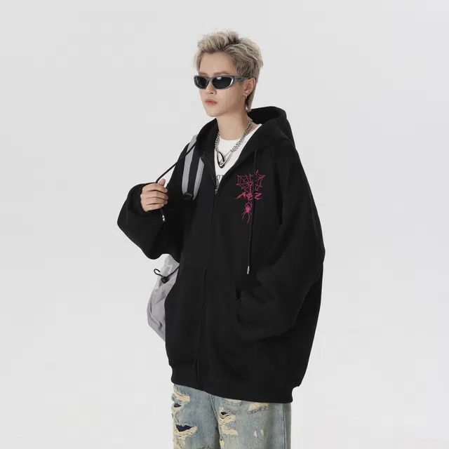 a02 Spider Print Hoodie
