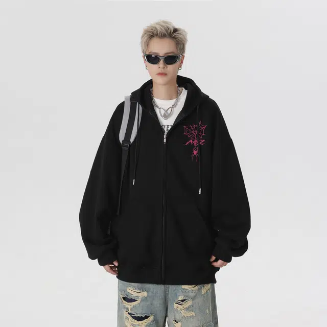 a02 Spider Print Hoodie