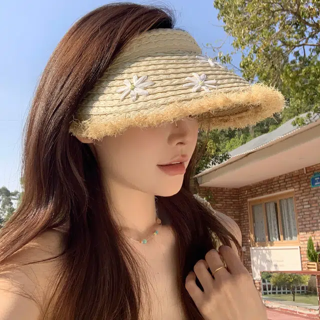 杨同学 海边度假风空顶 纸草 防晒帽 女款
