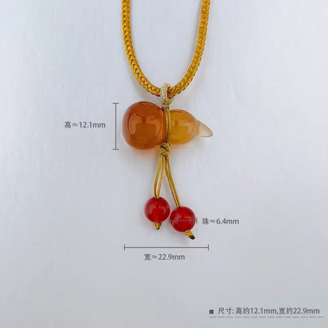 御龙镜 福禄双至葫芦   时尚精致简约日常百搭款小众这几好运葫招财转运清冷感锁骨链 玛瑙 项链 女款