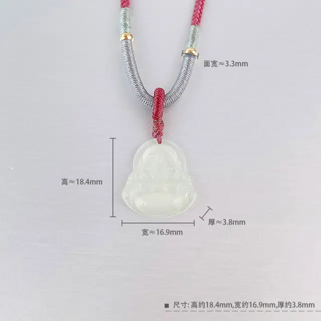 御龙镜 弥勒佛笑面佛大肚佛   国潮复古精致轻奢气质小众设计高级感平安无事佛简约锁骨链#好运 岫玉 吊坠 女款