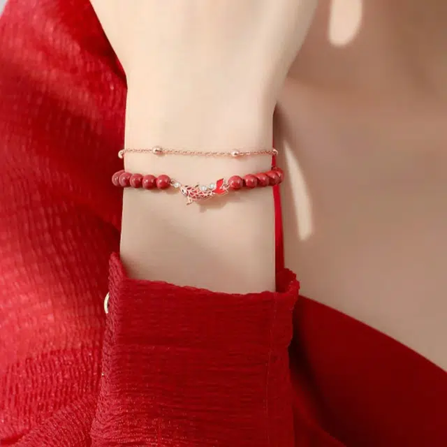 芷悦 好运锦鲤 朱砂 手链 女款