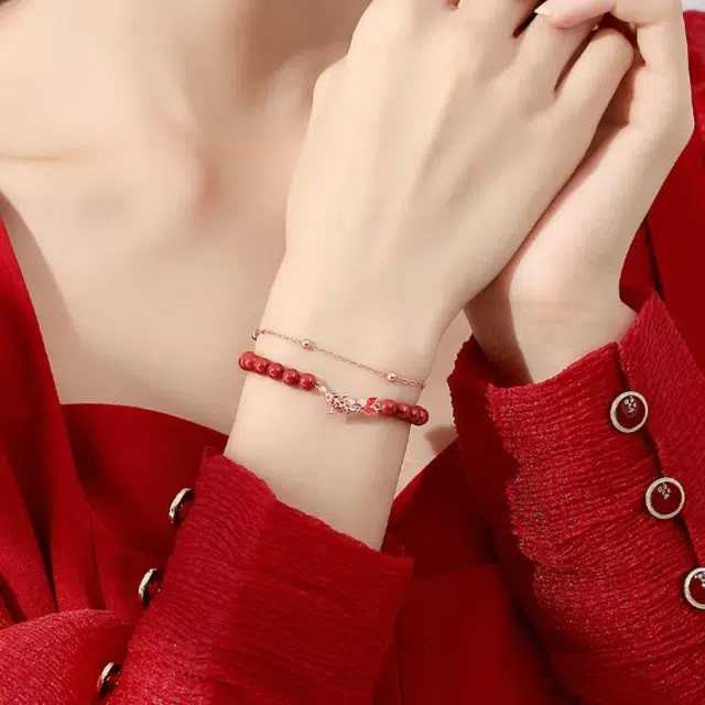 芷悦 好运锦鲤 朱砂 手链 女款