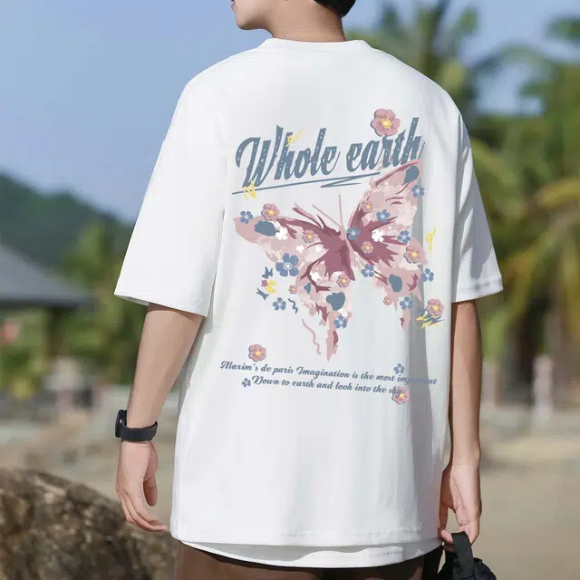 WHOLE EARTH Hand-Painted Butterfly Letter Tee