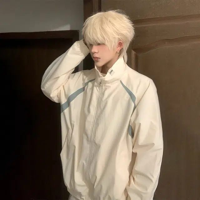 费尔岛上的猫 美式复古撞色立领百搭防风防水休闲长袖飞行员上衣夹克 男女同款